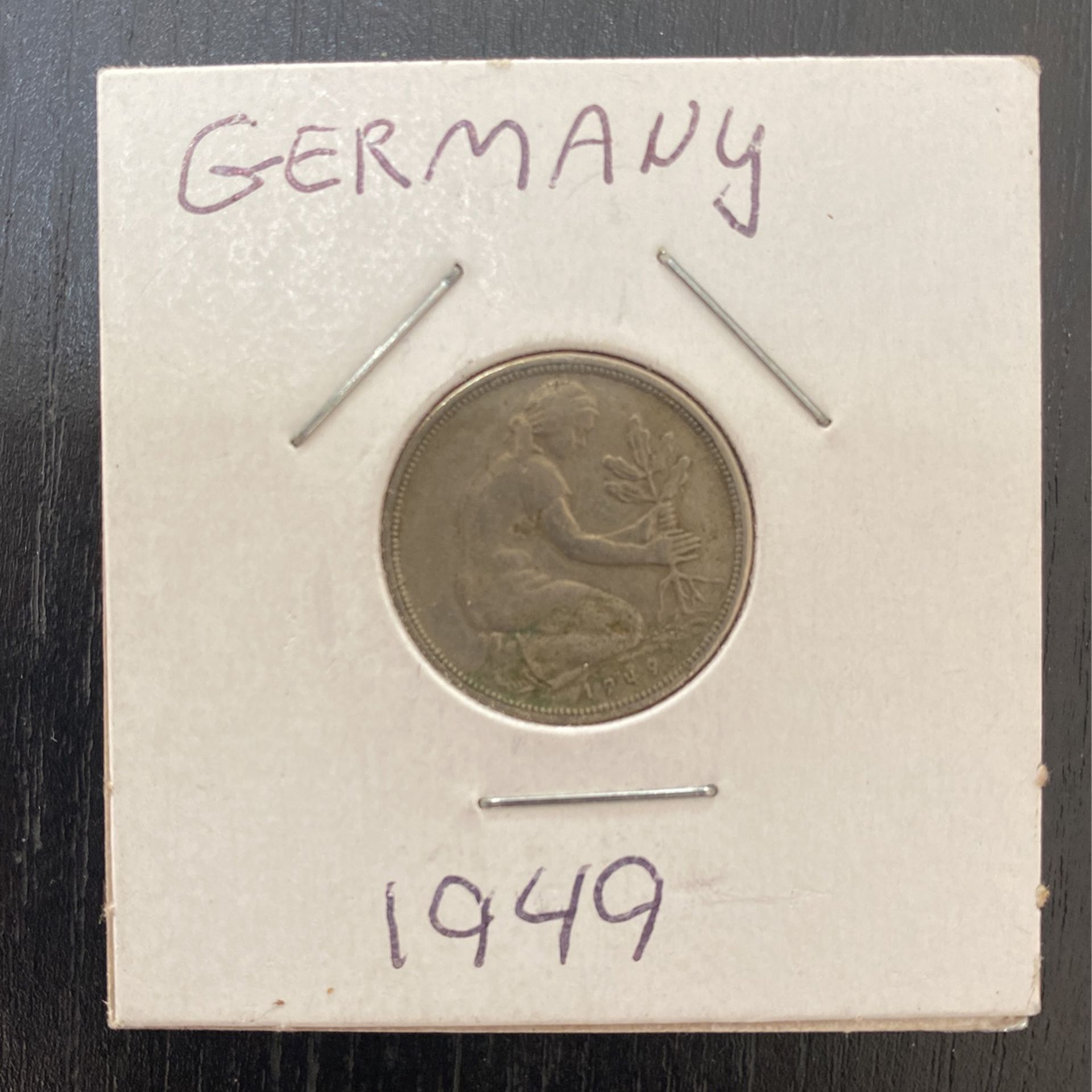 1949 German 50 Pfennig Coin, Post War Coin