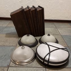 4 Flower Pots + 4 Lamp Shades ( Included 8 Lights Blubs)