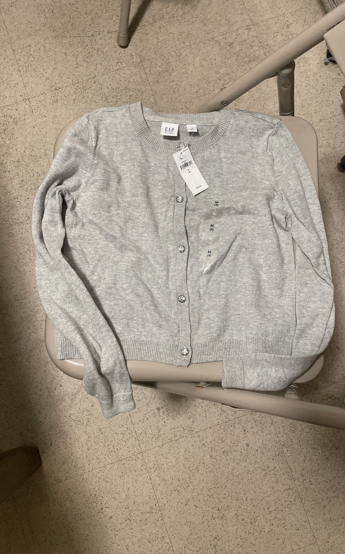 Light Gray Cardigan Size Medium 8 for Girls