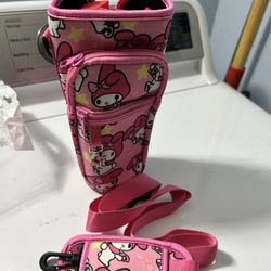Brand New My Melody Cross Body Water Bottle Holder with pockets