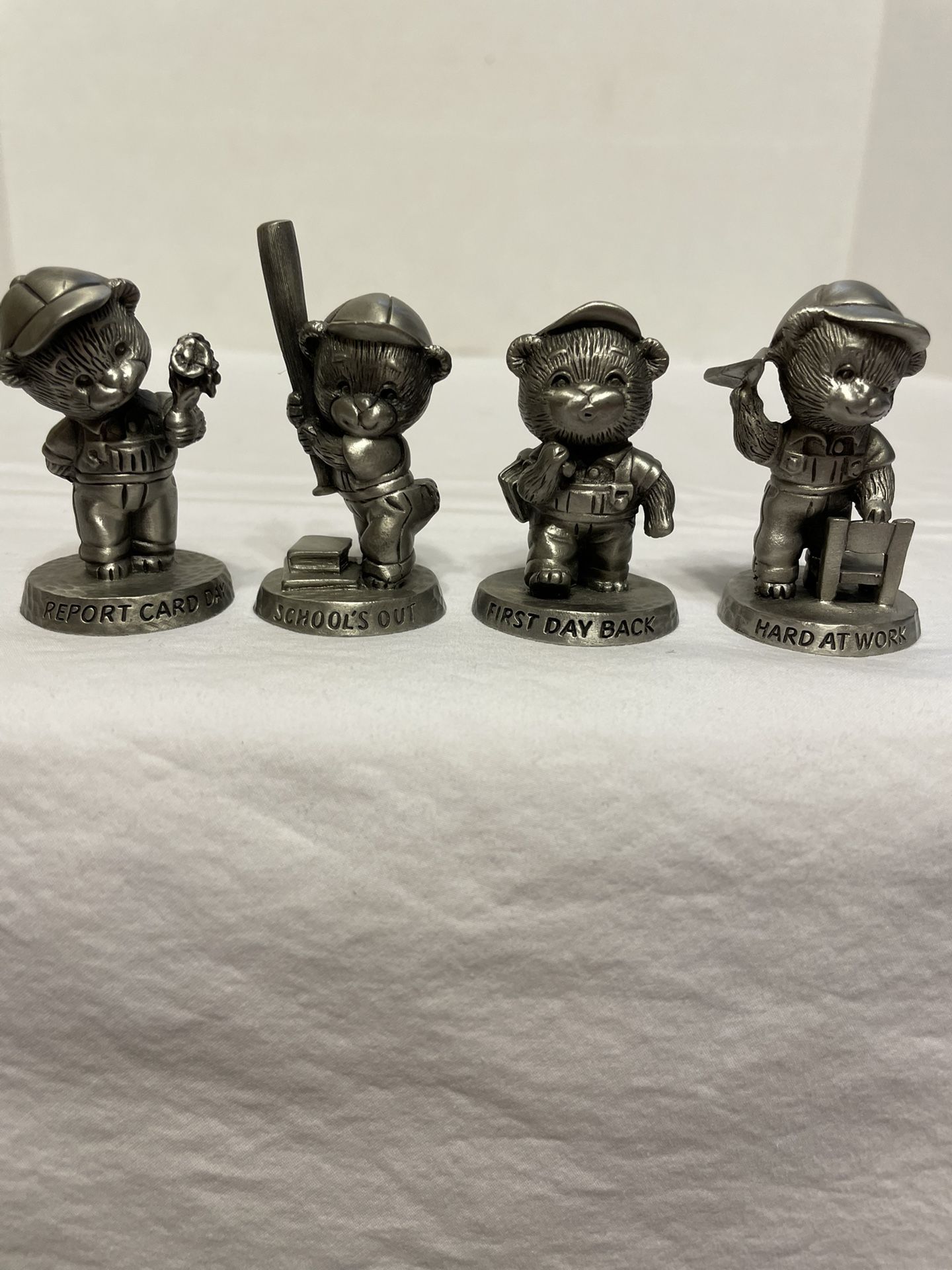 Vintage Avon Fine Pewter Bear Figures