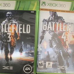 XBOX 360: Battlefield 3 & 4 Game Discs