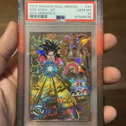 2015 DRAGON BALL HEROES GOD MISSION 5 #43 SON GOKU : GT PSA 10 