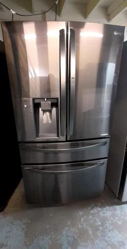 LG 4 Door Black Stainless Fridge
