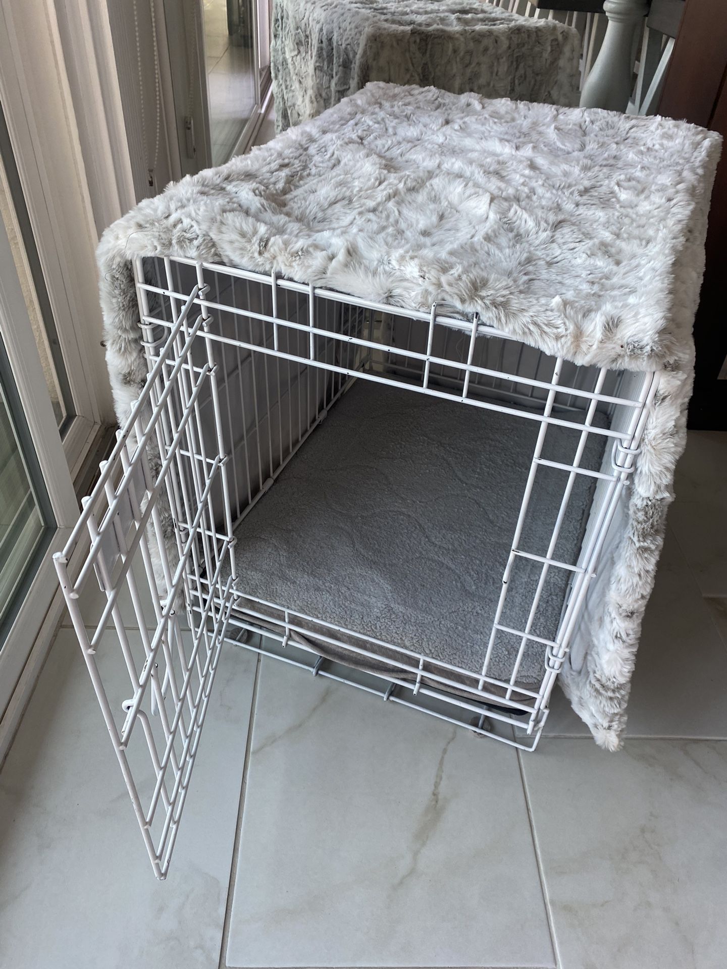 Crate With Dog Cover