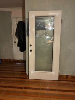 White Full Glass Panel Interior Door