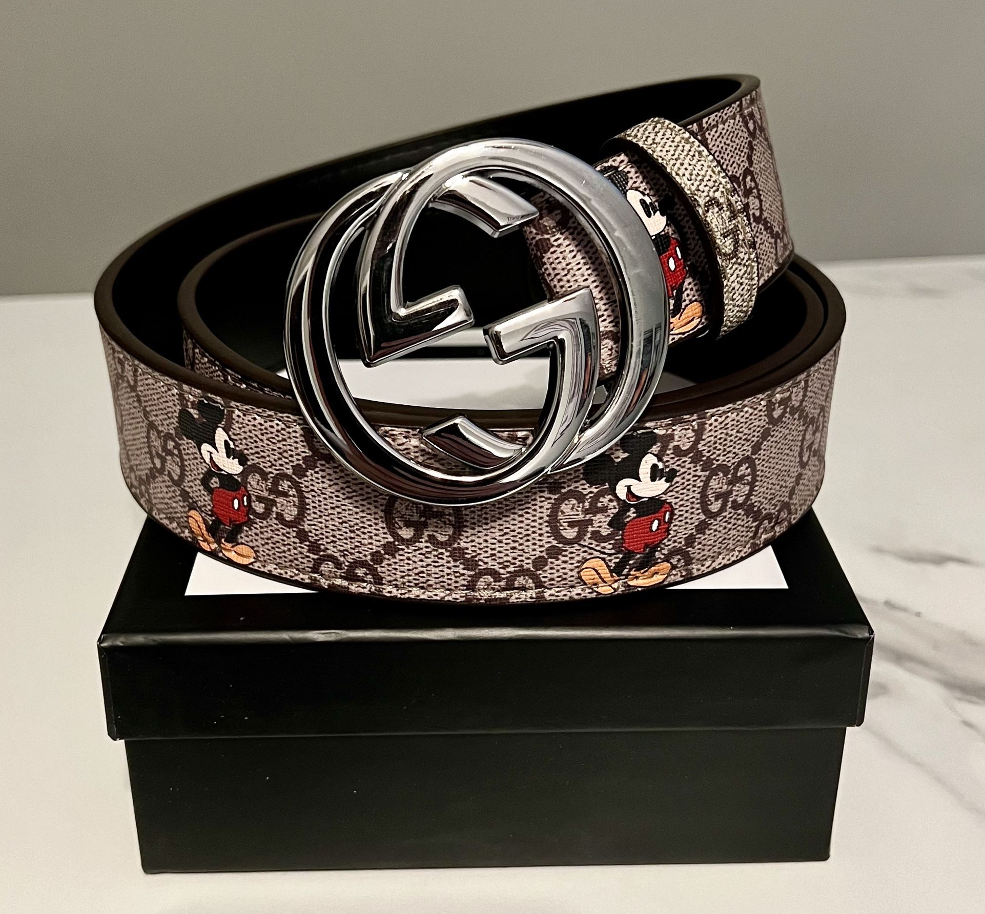 Gucci Mickey Mouse Print Belt