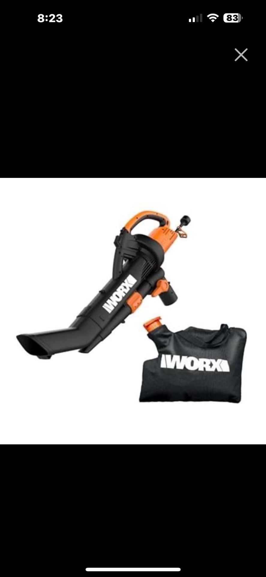 WORX 12 Amp Trivac 3-in-1 Electric Leaf Blower/Mulcher/Vacuum WG509 Metal Impeller for Fine Mulching