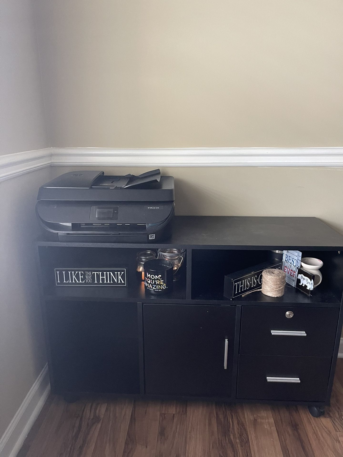 Black Bookcase with Wheels