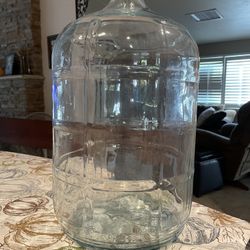 Vintage Crisa 5 Gallon Clear Glass Embossed Checkerboard Water bottle