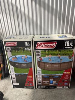 Coleman Power Steel 18ft x 48in Round Steel Frame Pool Set w/ Pump, Ladder