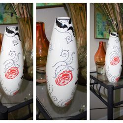 Floral Stencil Vase