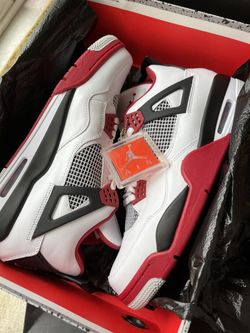 Air Jordan 4 Retro White/varsity Red-black Size 13