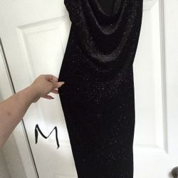 Back, sparkly cowl - neck formal dress