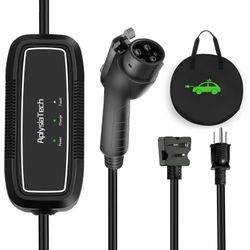 Level 1+2 EV Charger, 16Amp 110-240V, Portable SAE J1772 Electric Car Charger, Plug-In EV Charging Station For Home,21 Ft Level 2 Charger Cable NEMA 6