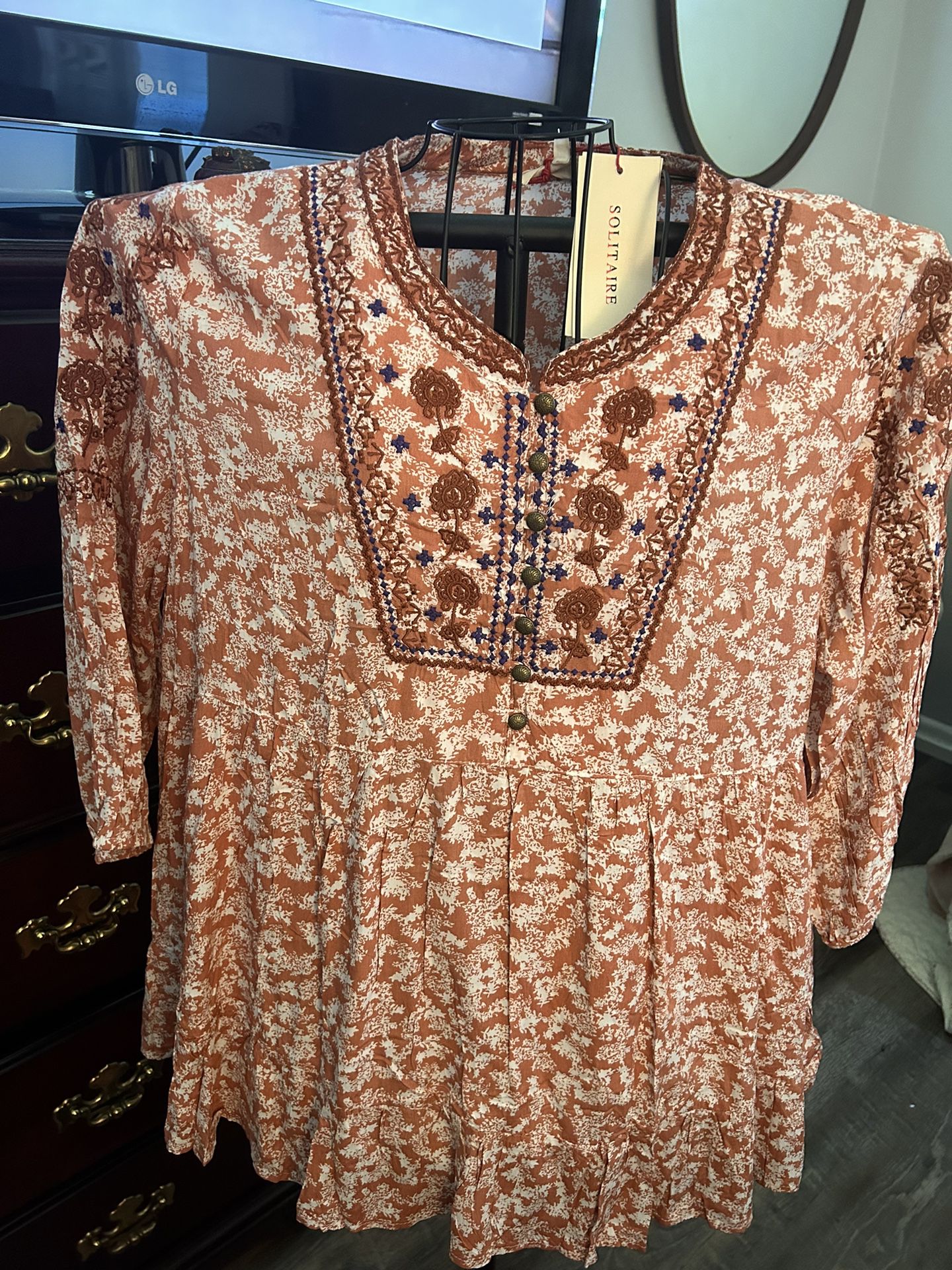 New With Tags Boho Tunic Top Xl 