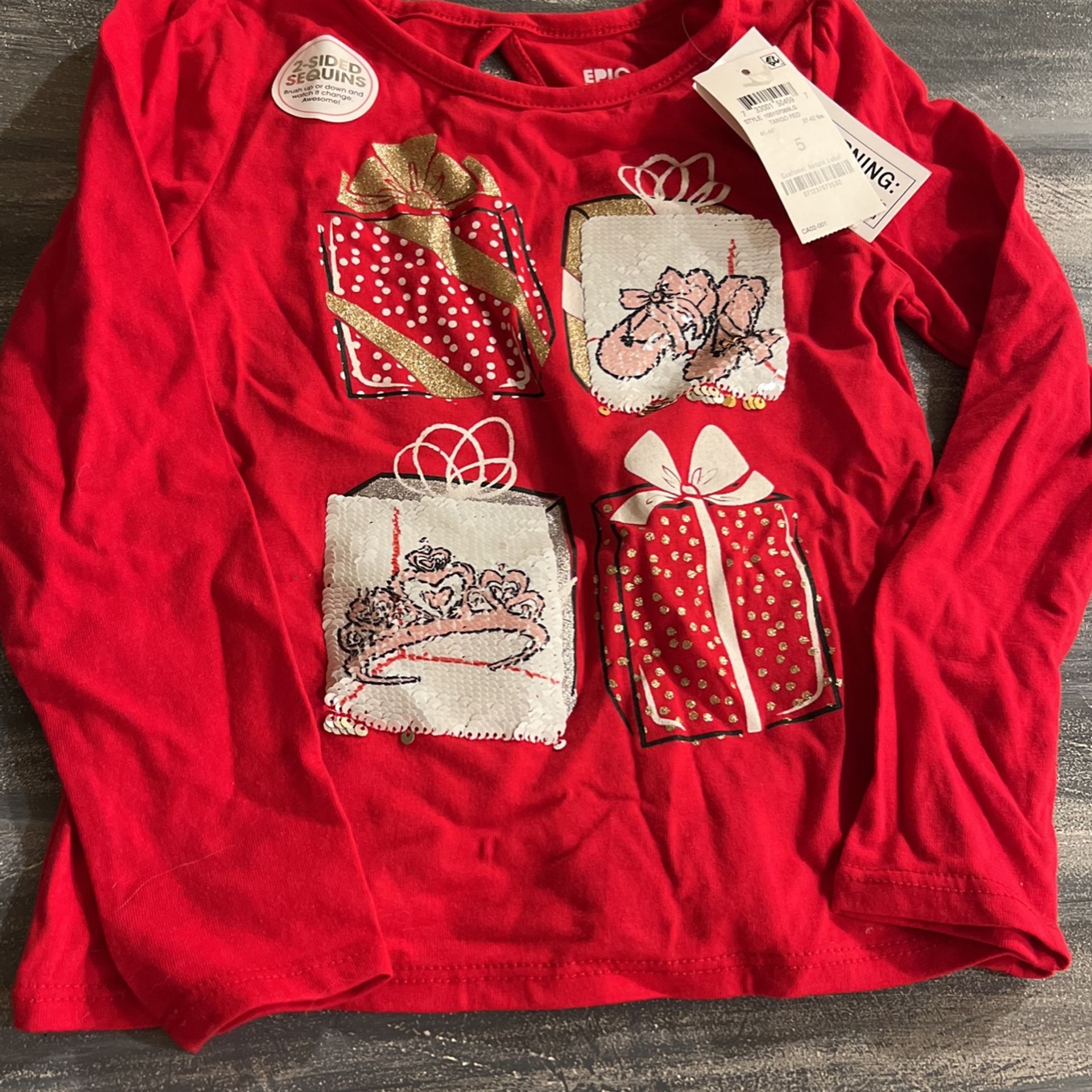 Epic, Thread, Size 5 Girl Christmas Long Sleeve Shirt