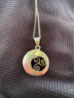 Sterling w 18kt gold spiral