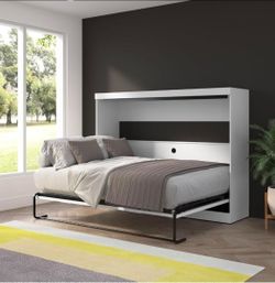 White Horizontal Murphy Wall Bed