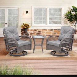 Two Colors Available Patio Furniture Set Outdoor Patio Furniture Patio Silver Rocking Chairs Sillas Mesadoras 🆕🆕