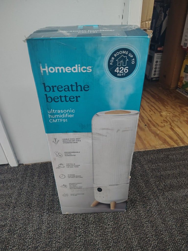 Homedics Total Comfort Deluxe Ultrasonic Humidifier - 1.47 GAL White UHE-CMTF91A