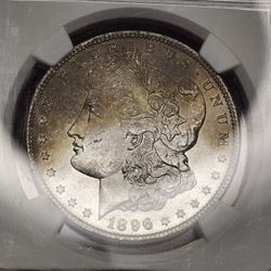 1896 Toned Morgan Silver Dollar 