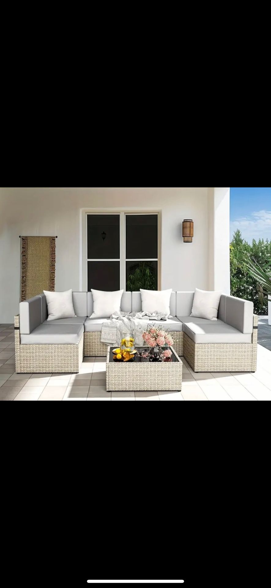 Brand New Gray Patio Sectional Outdoor Furniture Set