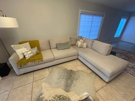 2pc Sectional Sofa – Cream Color