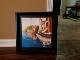 Framed scenic painting