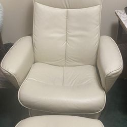 White Leather Accent Lounge Chair By American Signature