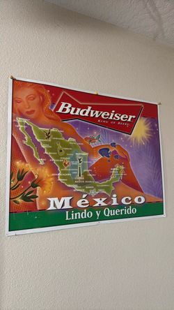 Budweiser beer tin sign