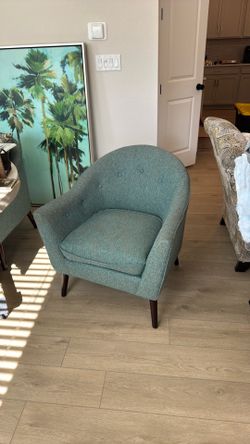 4 teal / blue club chairs