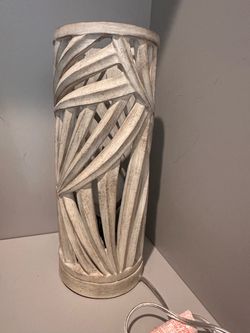 Wood Whitewashed Tropical Boho Accent Light