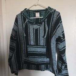 Hooded  Pullover Mexican Poncho