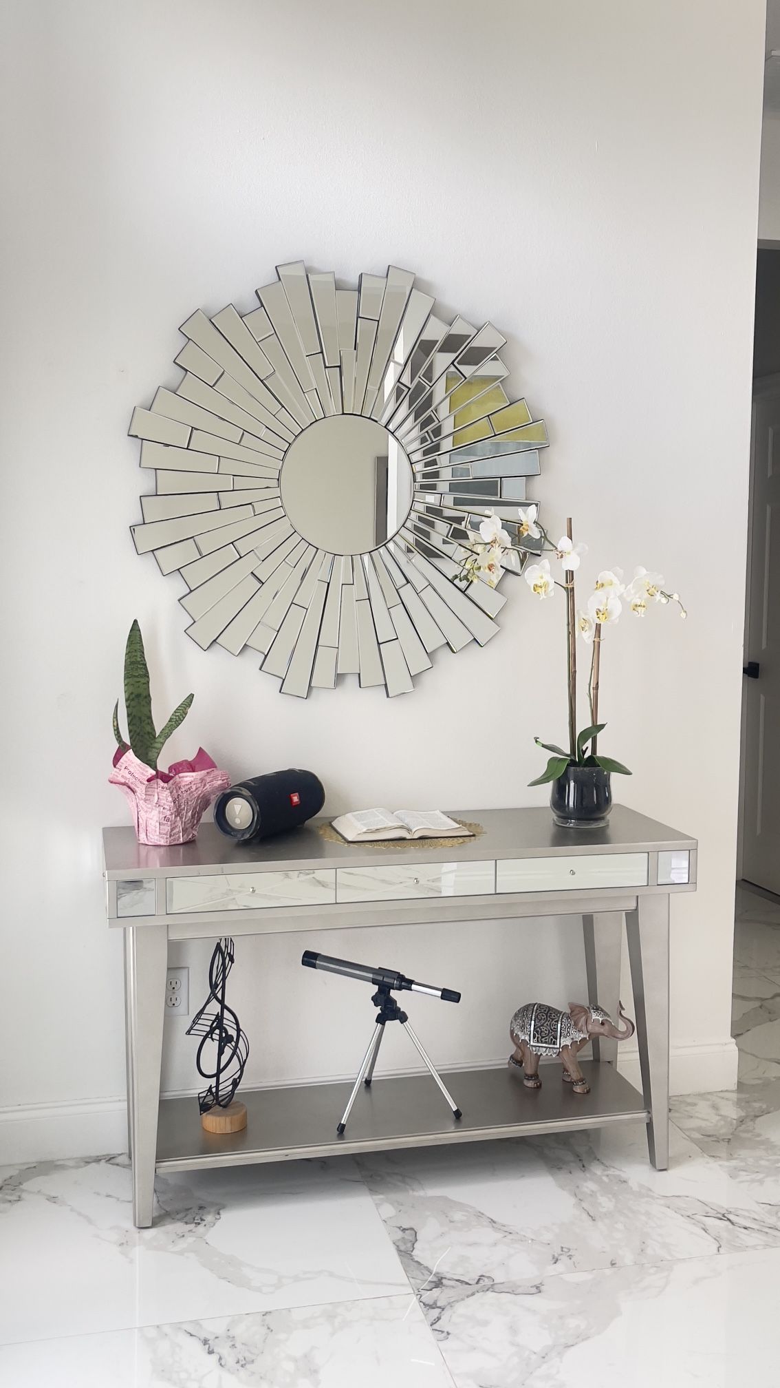 sideboard and mirror