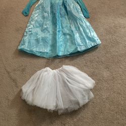 Dress Up Alert!!! Like New Disney Elsa Gown & White Hanna Andersson Tutu - Excellent Condition!
