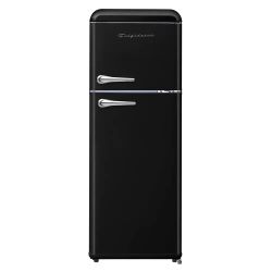 7.5 cu. ft. Mini Fridge in Black with Rounded Corners and Top Freezes 