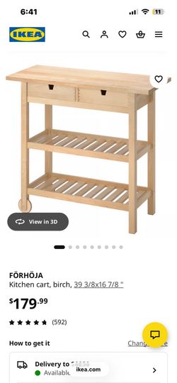 Wood kitchen cart