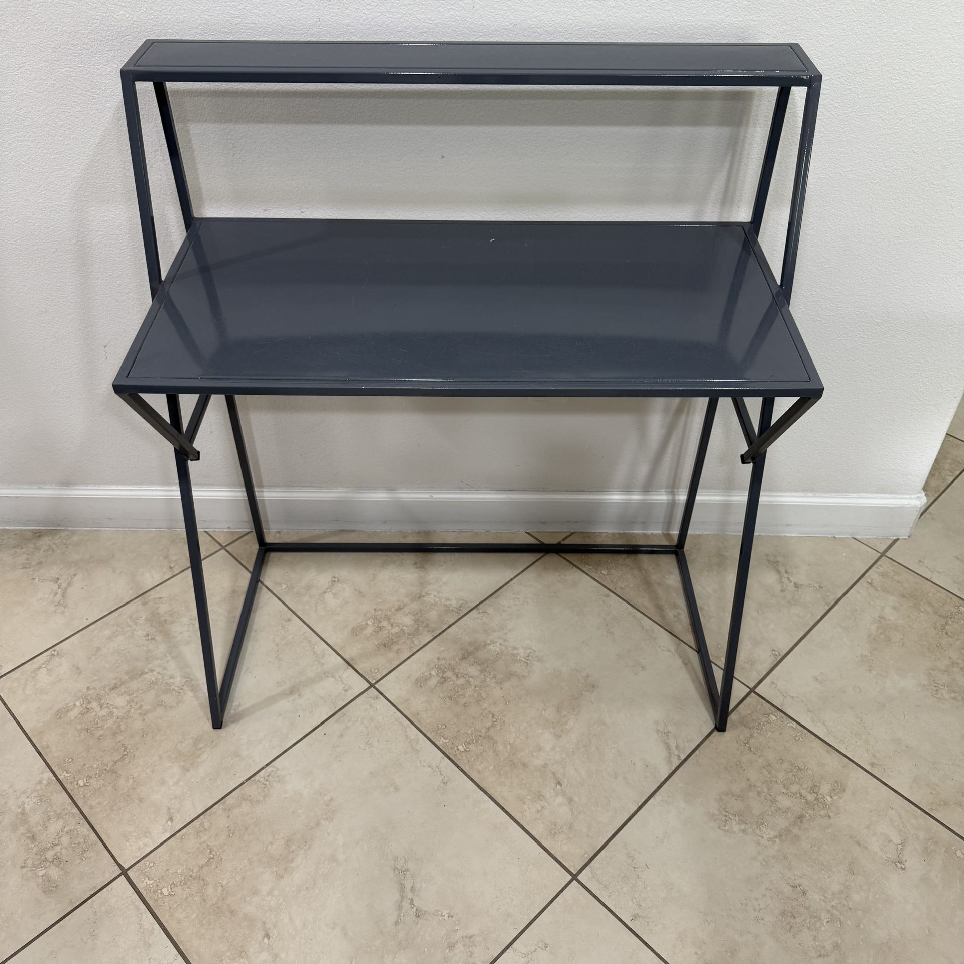 Metal Desk With Shelf
