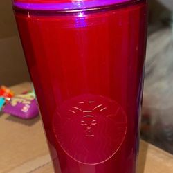 Starbucks Purple/Red Iridescent Faceted Tumbler 24oz – New with Straw