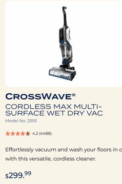 Bissell - CrossWave  Cordless MAX MULTI-SURFACE WET DRY
