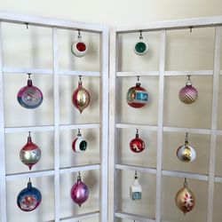 Vintage Lot of 14 Christmas Ornaments- Mica, Indent, Tear Drop