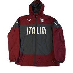 Puma Italy National Team 2014 Soccer Windbreaker Jacket Men’s Medium Hooded