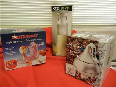 TRIO NEW Kitchen Items Starfrit Apple Peeler+Iced Carafe+Hershey Kisses Fondue