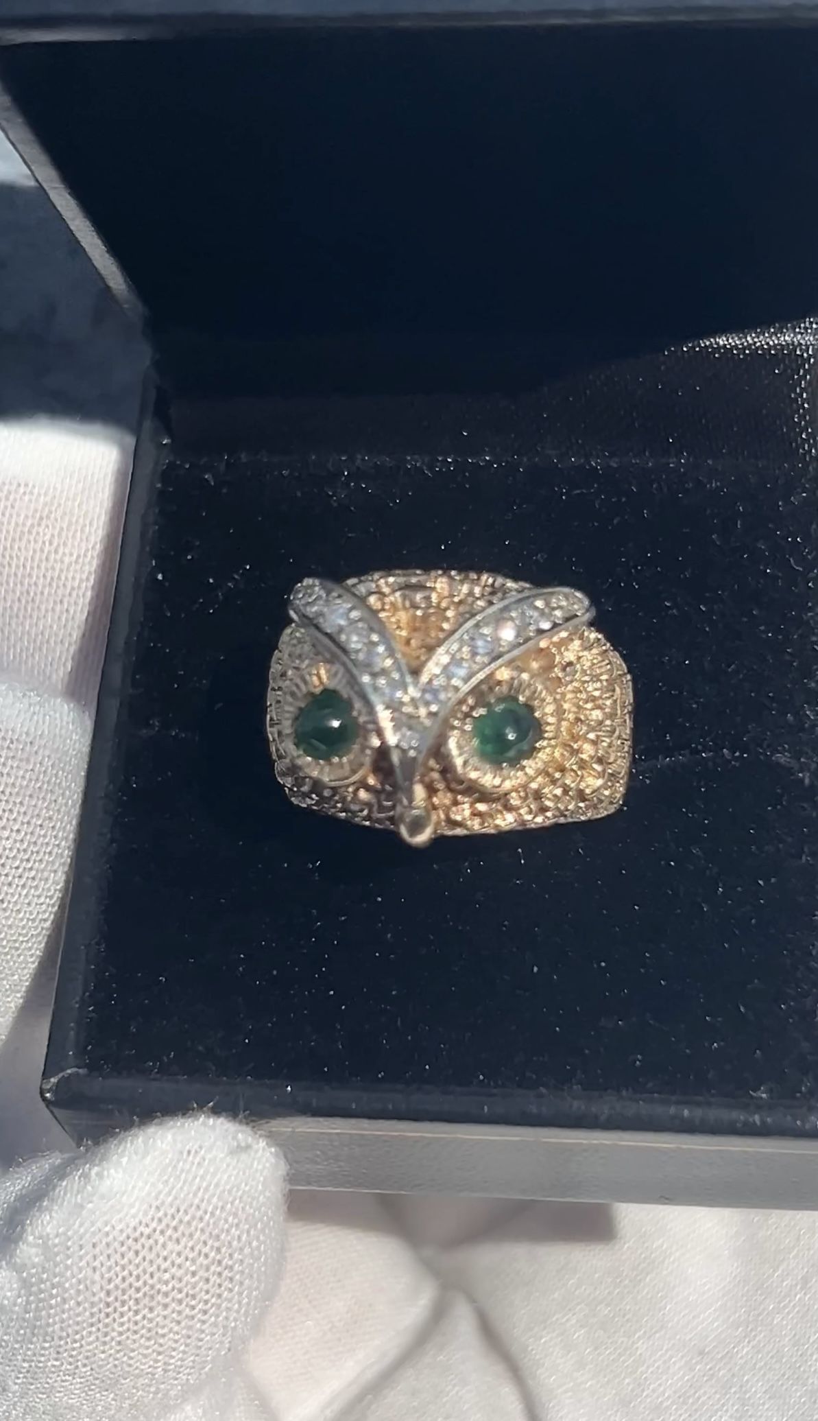 14k Gold Diamond Emerald Ring 