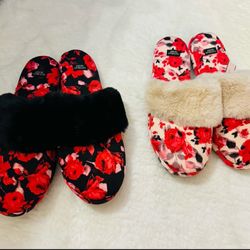 Victoria’s secret slippers, Closed Toe Slides, Pink Florals Size M