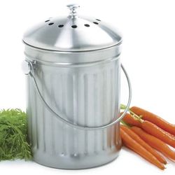 Norpro 1 Gallon Stainless Steel Compost Keeper, Silver

