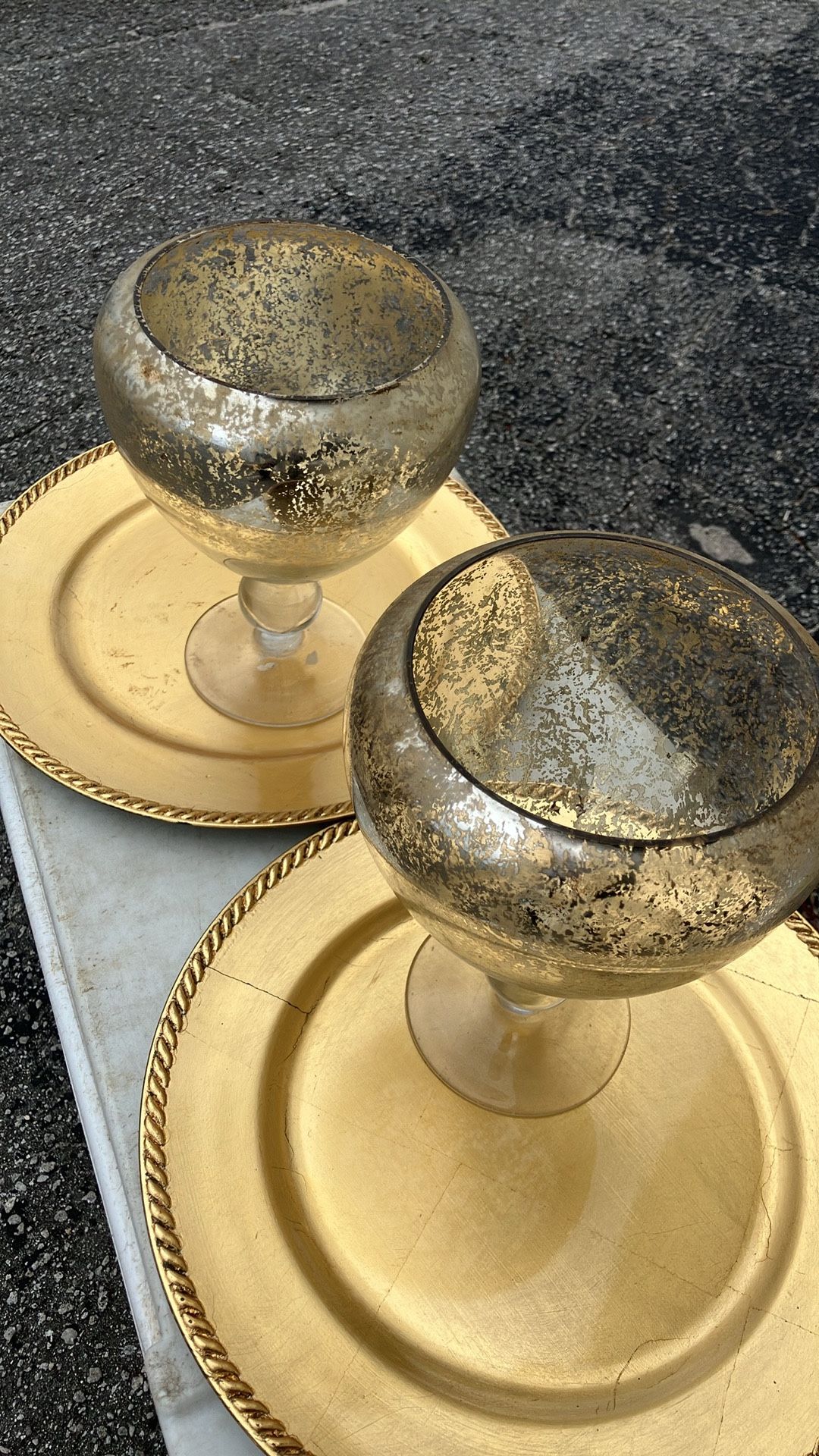 Gold Spackled Glass Goblets