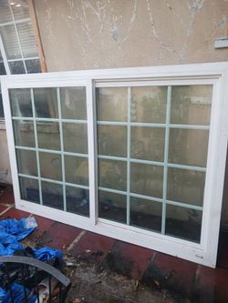 Double Panel Sliding Window with Grid