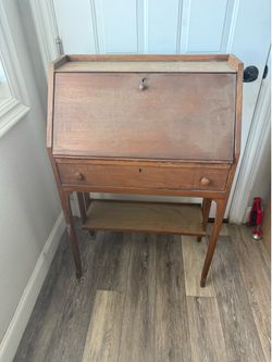 Vintage Mid-Century Drop-Front Secretary Desk